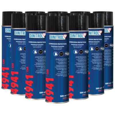 12-Pack DINITROL 4941 Black Rust-Proofing Undercoating Spray   500ml Aerosol
