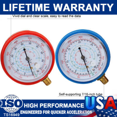 #ad 2 HVAC A C Air Conditioner Refrigeration Blueamp; Red Low High Pressure Gauge Tools $17.59
