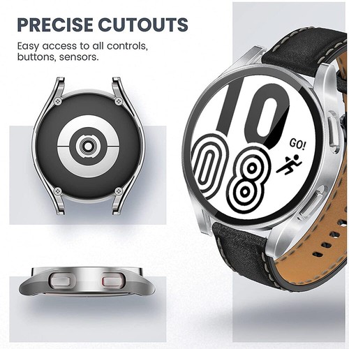 Tempered Glass + PC Full Coverage Protective Case for Galaxy Watch 4 5 44mm 40mm - Picture 7 of 25