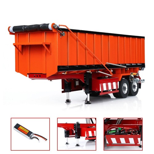 Metal 1/14 Hydraulic Dump Trailer W/Electric Legs for TAMIYA RC Tractor Trucks - Picture 3 of 20
