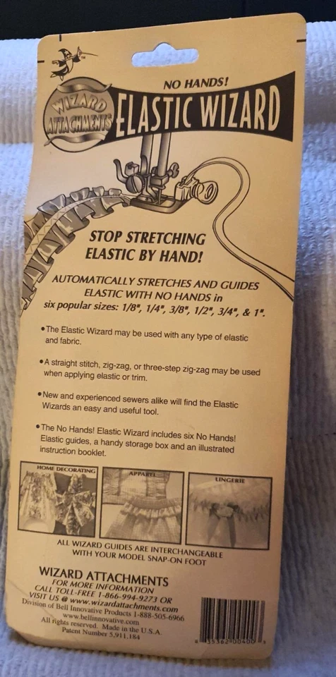 Elastic Wizard W-8 Sewing Machine Guides & Foot Attachment 1998 NEW - Image 2 of 3