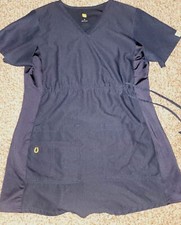 Wonderwink Work Womens Medical Scrub Top Small Navy Blue 6445