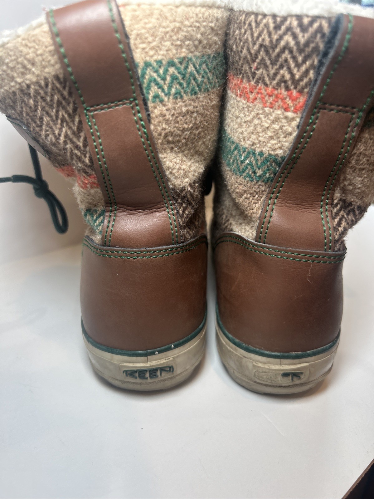 Stivali Keen Elsa Mid foderati sherpa impermeabili marrone verde caldi outdoor taglia 7