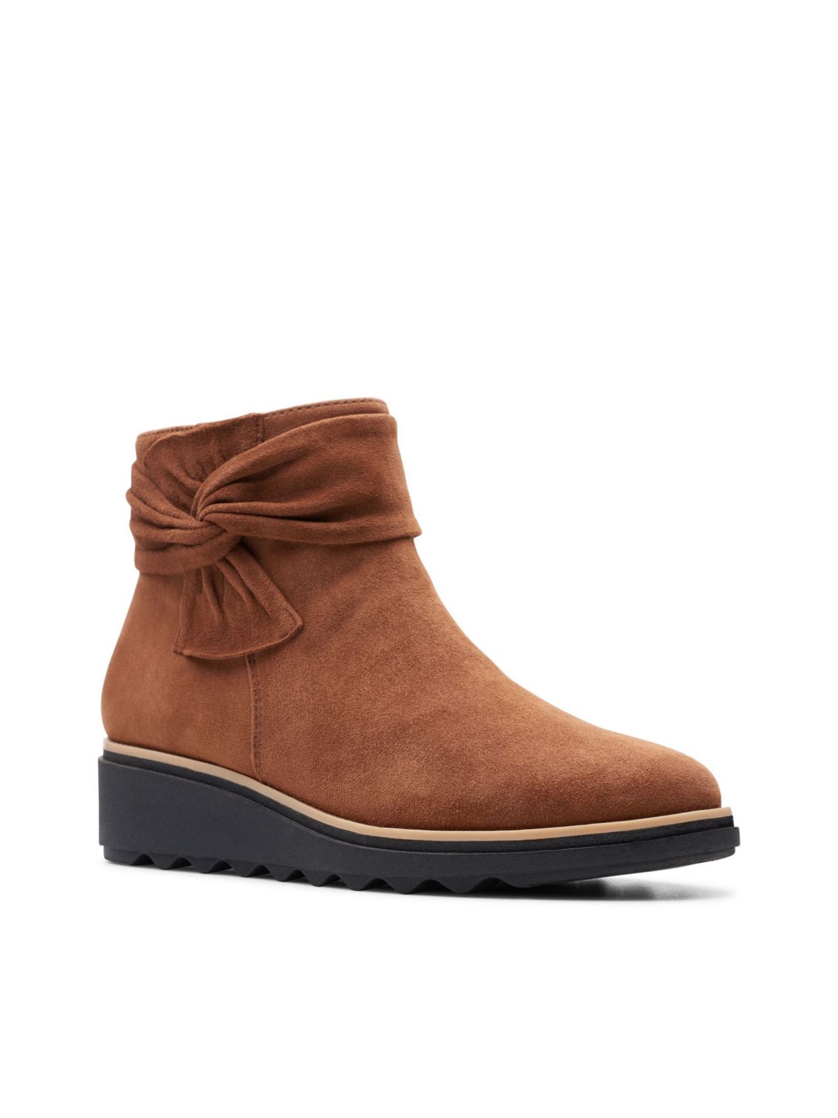 КОЛЛЕКЦИЯ ОТ CLARKS Женские коричневые кожаные ботинки Sharon на танкетке с круглым носком, 6 м