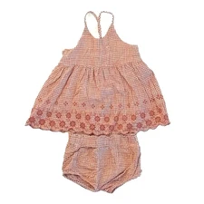 Rylee + Cru Baby Zenni Set Poppy Gingham Top and Bottoms 0-3 Months