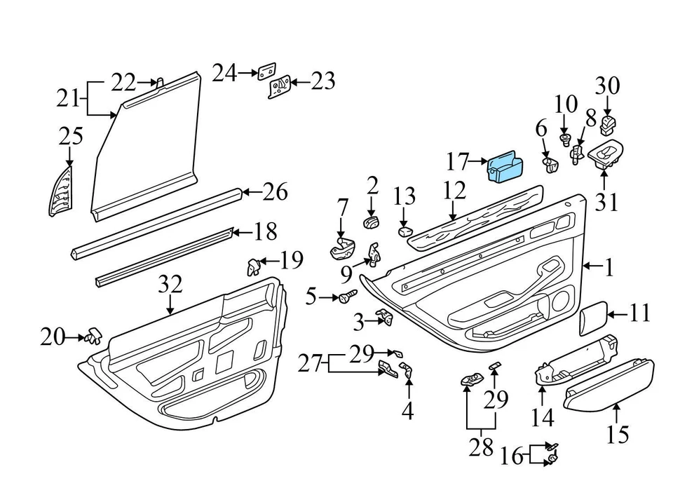 AUDI ALLROAD QUATTRO 2001-2005 - Cenicero puerta trasera izquierda/inserto bandeja ceniza Foto 3 de 4