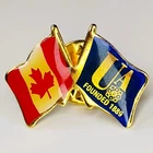 UA & Canada Flags Lapel Pin - Plumbers Pipefitters Union United Association RARE