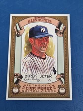 2007 Topps Allen & Ginter Dick Perez Sketches #19 Derek Jeter  BASEBALL Card 8F