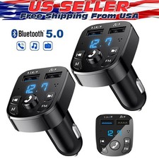 Bluetooth 5.0 Car Wireless FM Transmitter Adapter 2USB PD Charger AUX Hands-Free