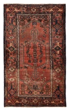 Traditional Vintage Hand-Knotted Oriental Carpet 3'11" x 6'4" Wool Area Rug
