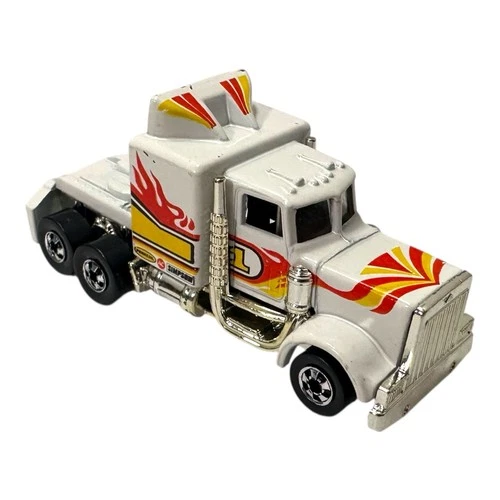 Vintage 1982 Hot Wheels Long Shot Rig Cab Gone Semi Truck White Hong Kong