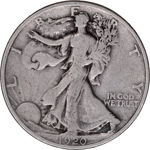 1920 50c Walking Liberty Half Dollar ~ Fine