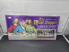 Vtg 1998 Craft House Oil Paint By Number Kit The Last Supper Leonardo Da Vinci