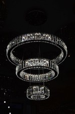 Luxury Modern Crystal Ring Chandelier Ceiling Light – Multi-Tier LED Pendant
