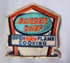 VTG BURGER CHEF EMPLOYEE PATCH EMBROIDERED OPEN FLAME COOKING 