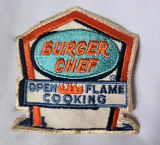 VTG BURGER CHEF EMPLOYEE PATCH EMBROIDERED OPEN FLAME COOKING 