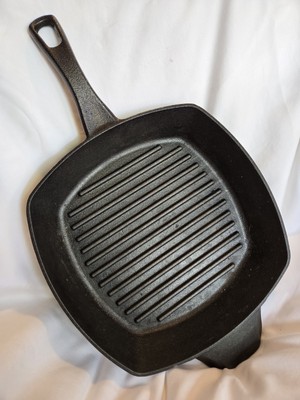 Cast by Calphalon Griddle Large Square Cast Iron Grill Pan Skillet 8x8 