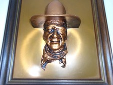 John Wayne Art Decor The Duke Copper Back Ground 3D Relief Art Framed 16...