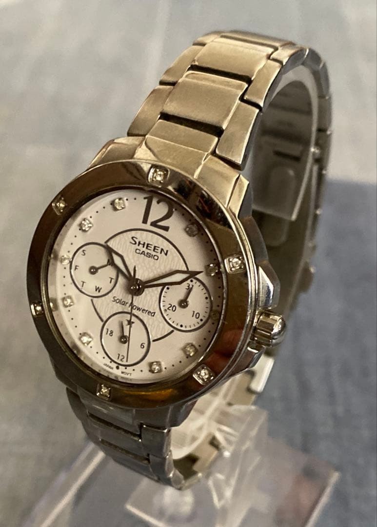 Casio SHEEN SHE3022 Watch Ladies Fashion Timepiece Stainless Steel Battery