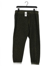 Hush Women's Sports Bottoms UK 12 Green Cotton with Polyester Sweatpants