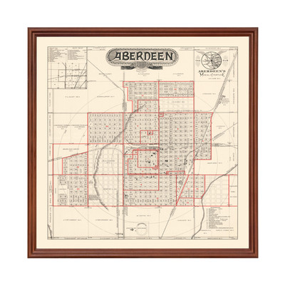 #ad #ad Old Map of Aberdeen SD 1888 Vintage Aberdeen South Dakota $179.99
