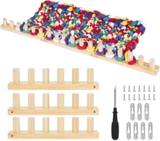 Chunky Knitting Blanket Loom – 40” Wooden Knitting Loom Kit for Chunky Yarn with