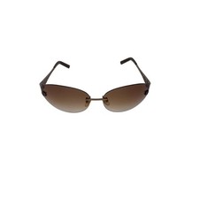 FENDI Sunglasses Zucca Pattern Cut-Off Oval Titanium Gold Brown Women's FS365AF