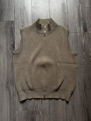 Falconeri Beige Ribbed Vest Men s Medium