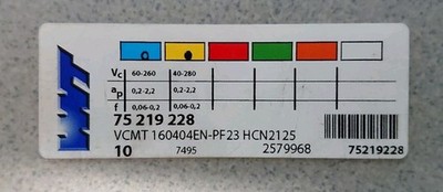 WNT / CERATIZIT VCMT 160404EN-PF23 HCN2125 Wendeschneidplatten NEU 9 STÜCK 