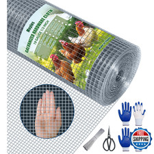 Hardware Cloth 1/2 Inch 24 in x 50 ft 19 Gauge, Hot Dip Galvanized Wire Mesh Rol