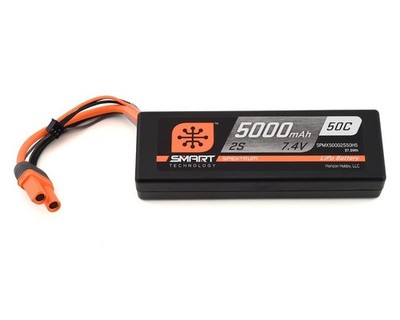 Spektrum RC 2S Smart LiPo Hard Case 50C Battery Pack w/IC5 7.4V/5000mAh