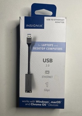 Insignia- USB to Ethernet Adapter - Black