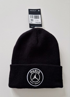 BRANDNEU MIT ETIKETT NIKE X JORDAN PSG PARIS SAINT GERMAIN JUMPMAN SCHWARZ & WEISS BEANIE MÜTZE