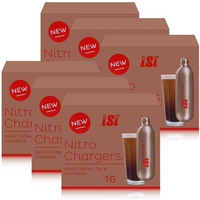 iSi Nitrokapseln/Nitro Chargers 16 Kapseln für Kaffee, Tee, Cocktails (6er Pack)