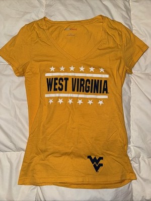 West Virginia Mountaineers Camp David T-Shirt Yellow Women s Small 