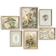 Woodland Animal Nursery Wall Art Vintage Nursery Wall Decor Forest Animal Can...
