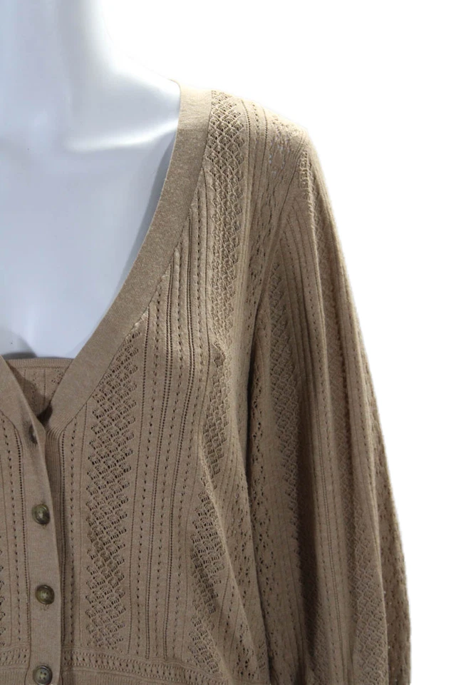 Cardigã suéter feminino Intermix manga comprida botão para baixo marrom tamanho médio - Imagem 2 de 4