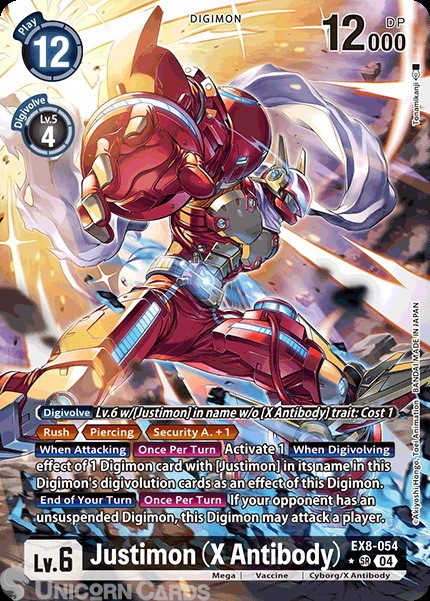 EX8-054 Justimon (X Antibody) : Super Rare Alternative Art Digimon Card : EX08: