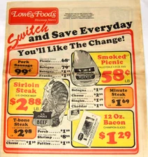 VINTAGE 1983 NC WEEKLY SUPERMARKET ADVERTISING FLYER! STEAK $3LB/PORK&BEANS 4 $1