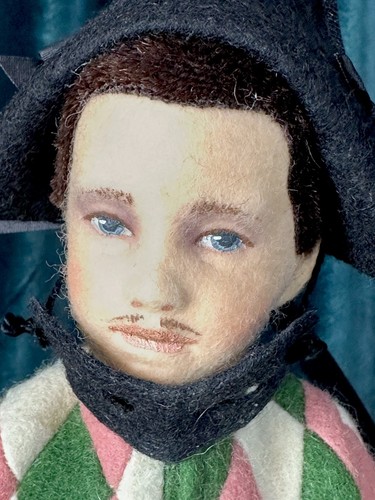 Collectible 15” John Wright The Commedia del'arte Harlequin Felt Doll LE 250 - Picture 5 of 11