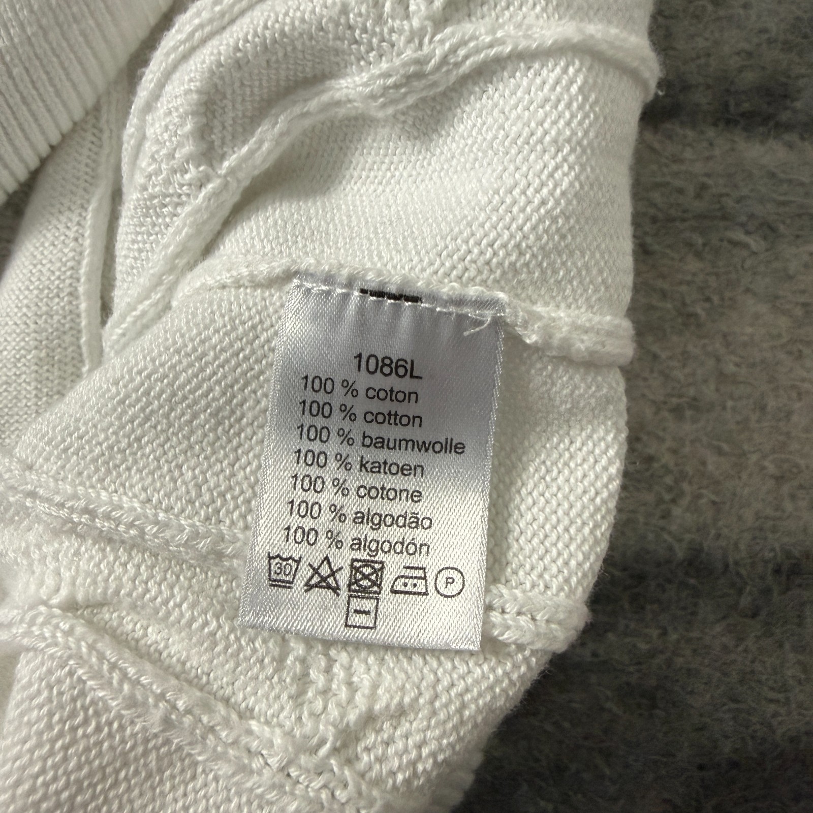 Lacoste Roland Garros Pullover White Sz 4 / Lrg V-Neck Cable Knit Sweater Vest image 5