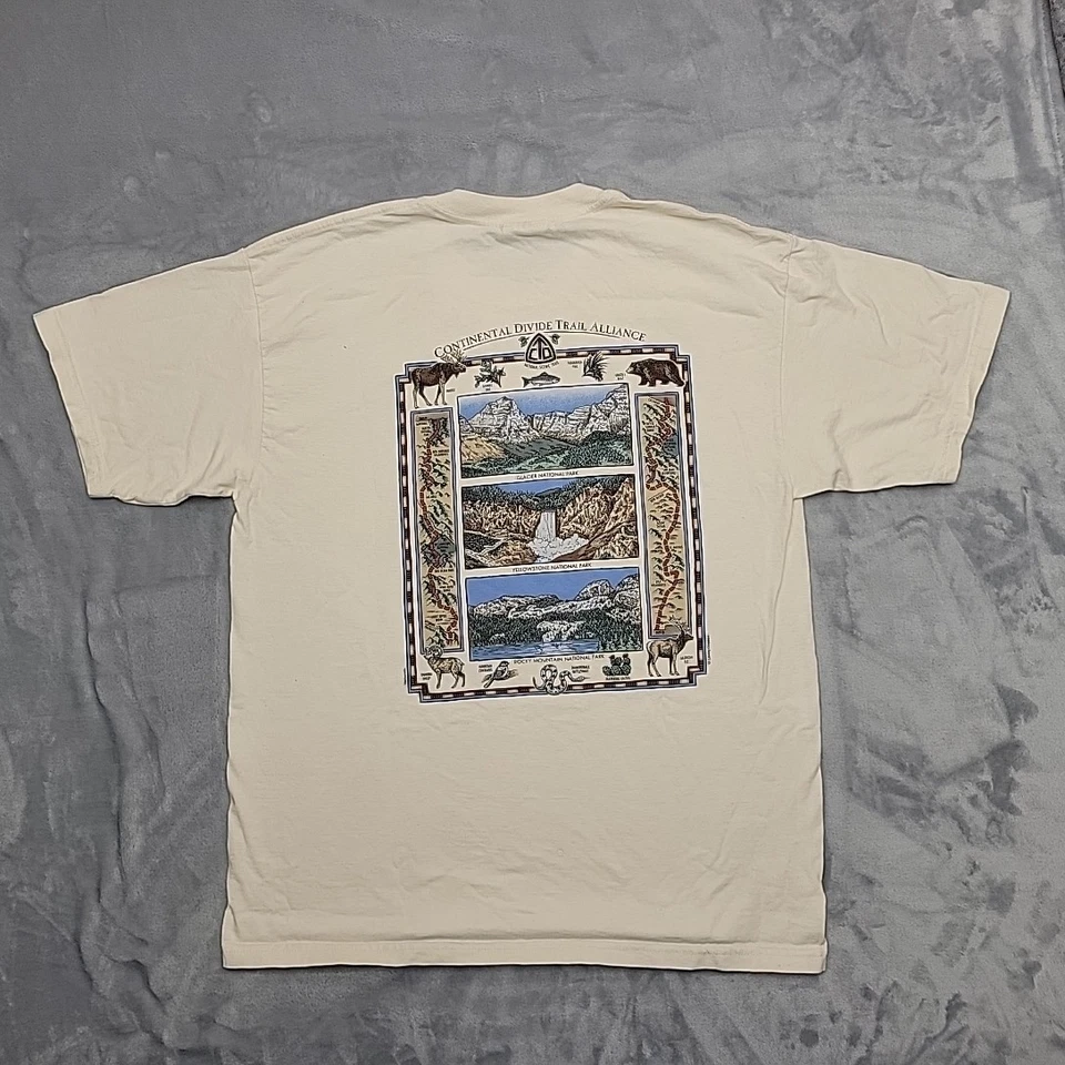 Camisa REI Hombre L Crema Continental Divide Trail Alliance Glacier Yellowstone Park Foto 4 de 4