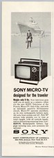 1963 Sony Micro-TV Portable Television Vintage Print Ad: Bonus Norelco & Montana