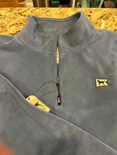 The Black Dog Martha Vineyard Men's Mills Pond Fleece Qtr Zip Denim Shirt Sz XXL