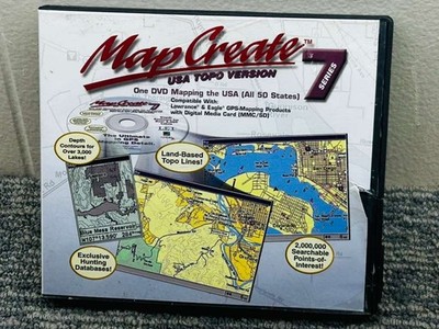 MapCreate 7 USA Topo Lowrance GPS Mapping Software DVD Complete 2006 - 4280313