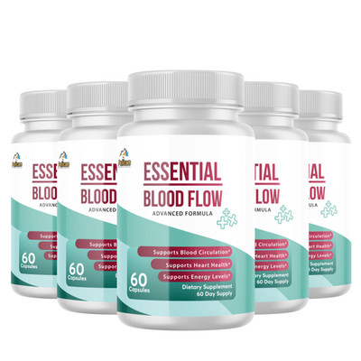 ESSENTIAL BLOOD FLOW- Blood Support- 5 Bottles- 300 Capsules