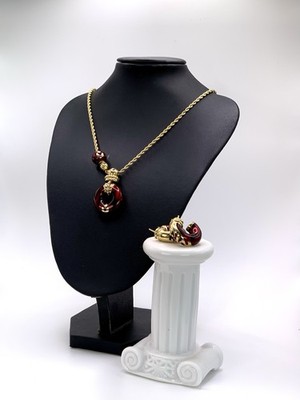 Fidia Emaille Gold Set 18 Kt Vintage
