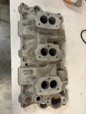 Vintage Original Edelbrock Triple Deuce Aluminum Intake Sbc Intake Manifold