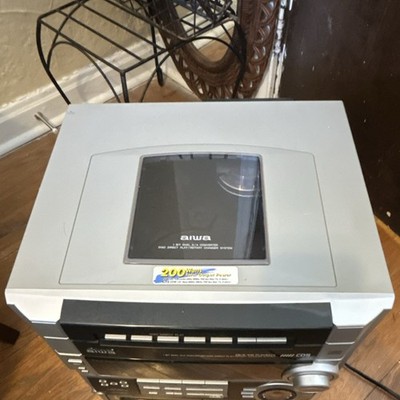 Aiwa CX-ZL500U 5-CD Changer Cassette Stereo System Super T-Bass