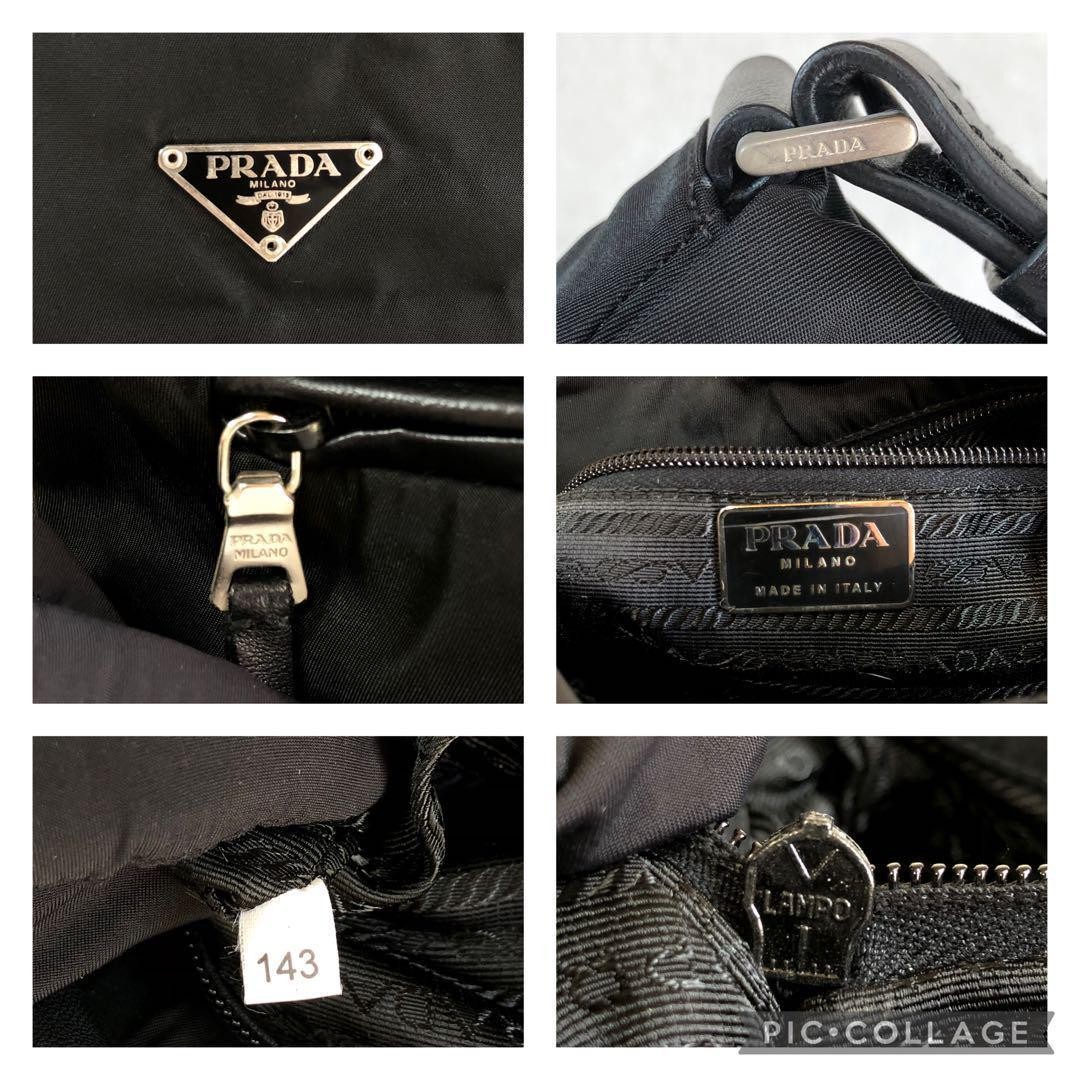 Excellent condition  PRADA accessory pouch shoulder nylon triangle logo black thumbnail 11